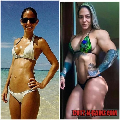Bodybuilderin Hülda Lopéz zeigt eine tolle Transformation von skinny zu mega muskulös. Heute hat sie starke Muskeln und einige Tattoos.